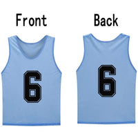 12 PCS Men's Football Pinnies Quick Drying Soccer Jerseys Youth with Numbers Basketball Team Practice Sports Training Vest