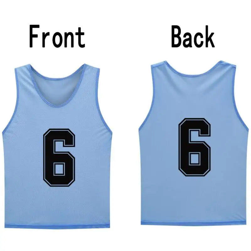 12 PCS Men's Football Pinnies Quick Drying Soccer Jerseys Youth with Numbers Basketball Team Practice Sports Training Vest