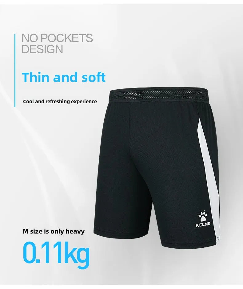 Kelme Men's Football Training Shorts Outdoor Running Breathable Shorts Fitness Sports Quick-drying Pants Daily Leisure