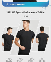 KELME Men's T-shirt Men Soccer Basketball Running Trainning Exercise Gym Quick Dry Fitness Sportswear Breathable T Shirt 871002