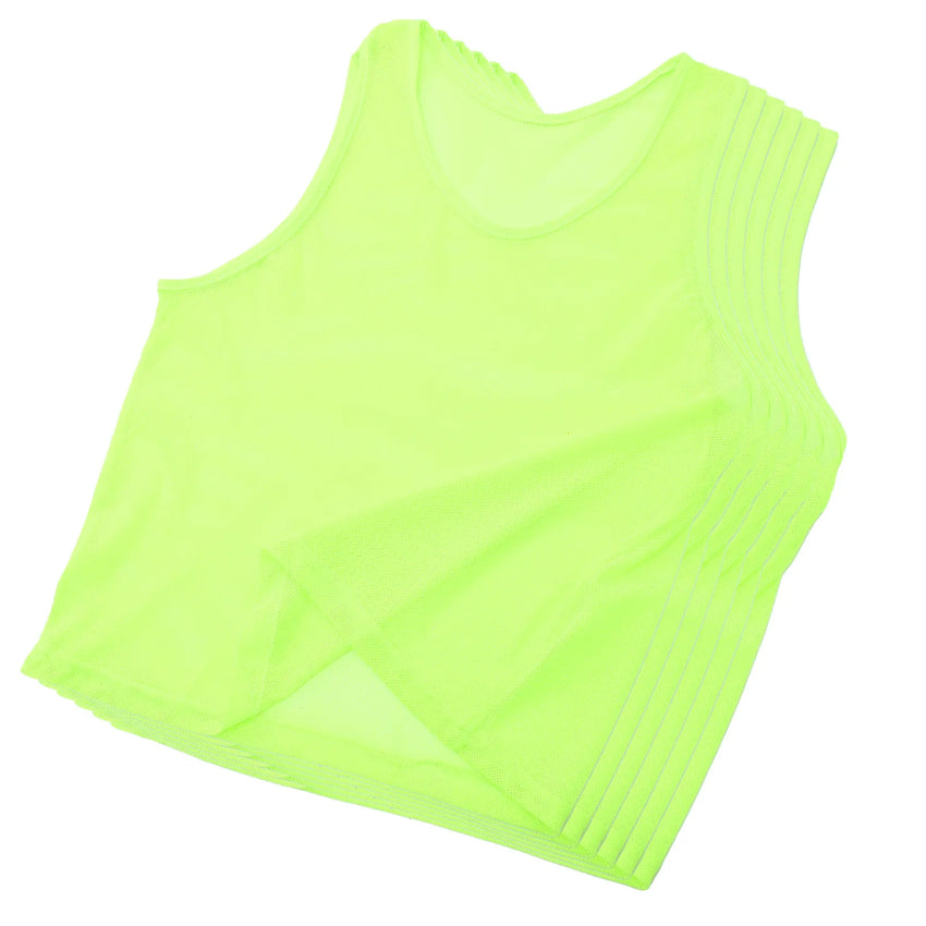 6Pcs Fluorescent Football Training Vests Breathable Polyester Soccer Pinnies for Team Sports Quick Dry Basketball Volleyball