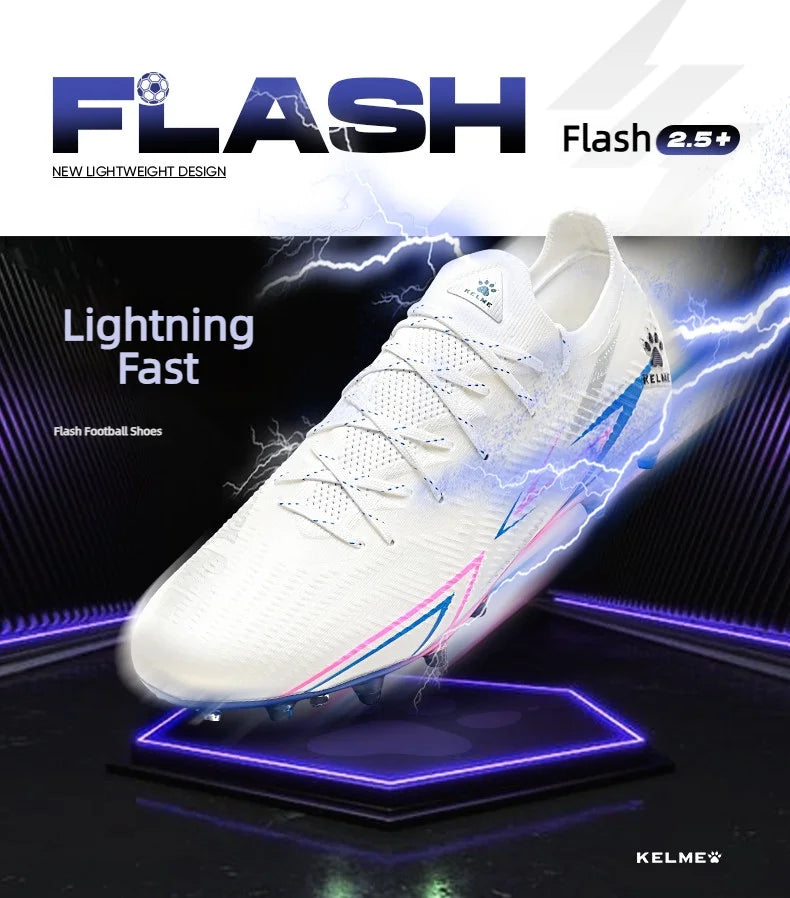 KELME MG Short-Stud Soccer Cleats Firm Ground Football  Shoes for Men Adults Youth Kids Training Competition