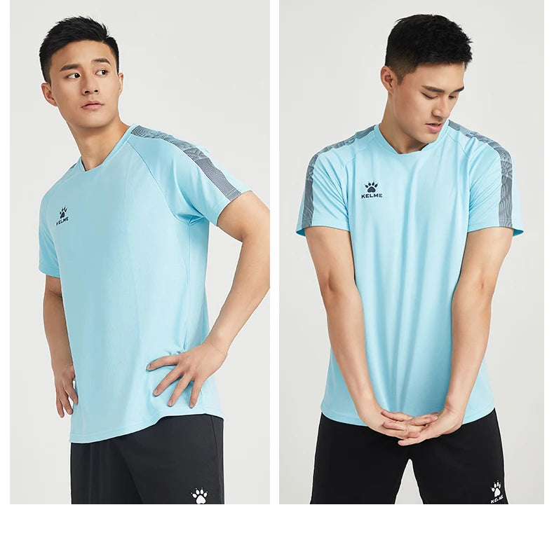 Kelme Sports T-shirt Men's Football Training Suit Short Sleeved Casual Outdoor Running Fitness Breathable Top Summer