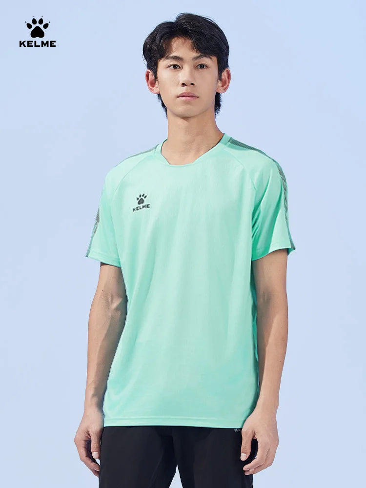 Kelme Sports T-shirt Men's Football Training Suit Short Sleeved Casual Outdoor Running Fitness Breathable Top Summer