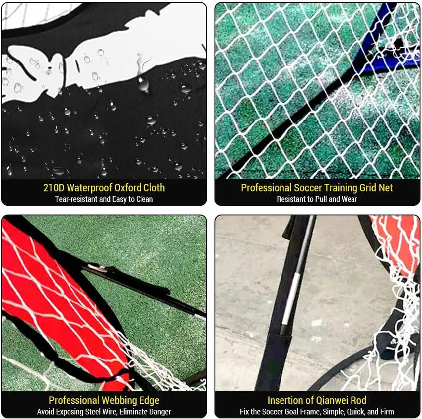 Foldable Football Goal Nylon Soccer Goal Kids and Adults Football Target Net for Playground Backyard Indoor Outdoor Training