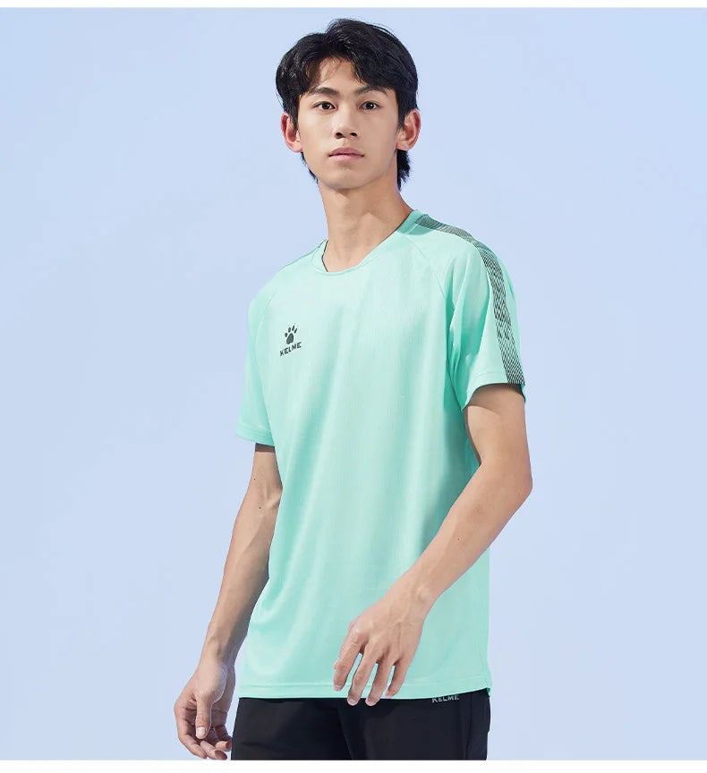 Kelme Sports T-shirt Men's Football Training Suit Short Sleeved Casual Outdoor Running Fitness Breathable Top Summer