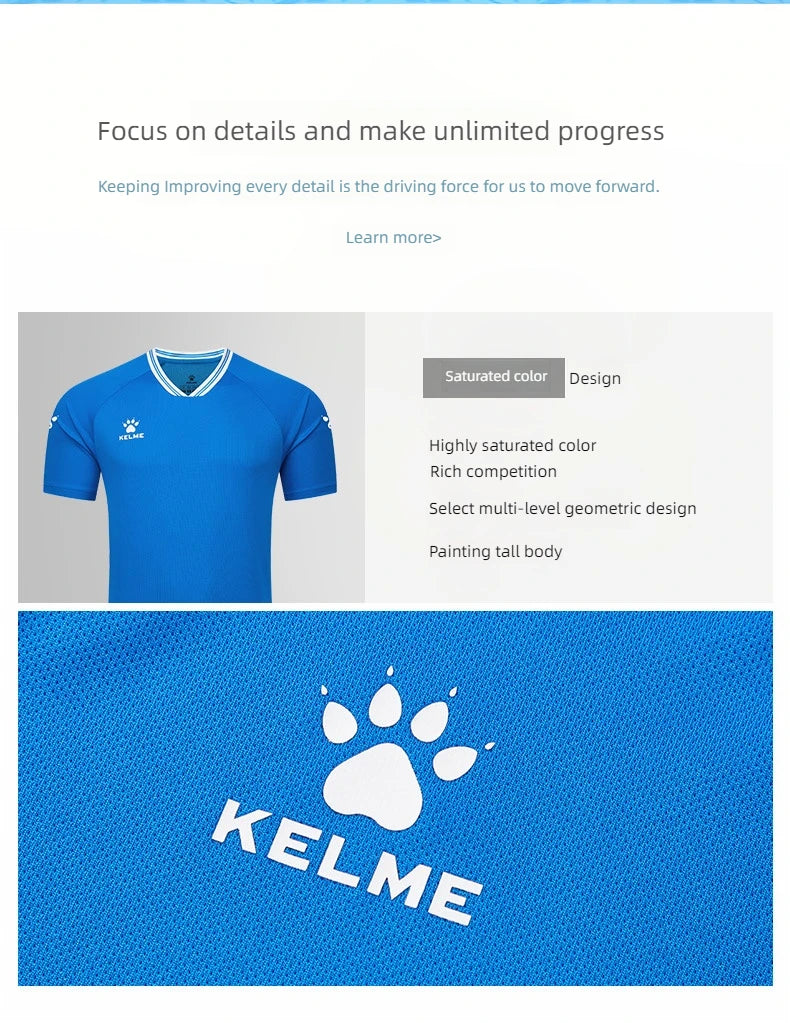 KELME Football Shirts Adults and Kids Team Match Shirts Training Shirts Printed Jerseys
