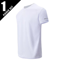 1/3 Piece Men's Four Season Printed Short Sleeved Sports Fitness Quick Drying Comfortable Plus Size Youth Casual Basic Top