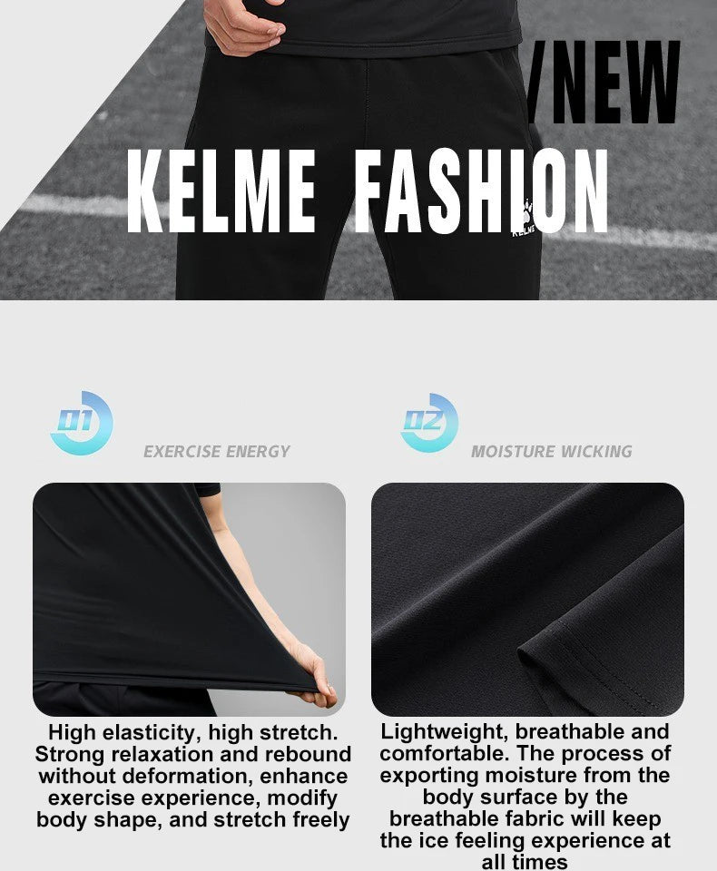 KELME Men's T-shirt Men Soccer Basketball Running Trainning Exercise Gym Quick Dry Fitness Sportswear Breathable T Shirt 871002