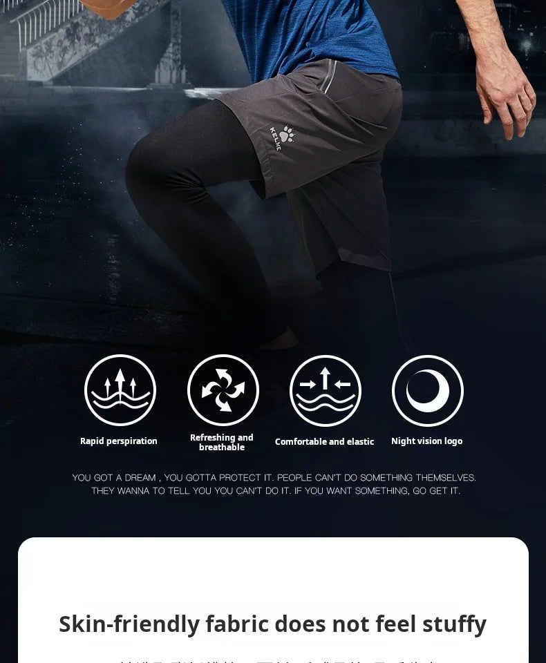 Kelme Running T-shirt For Men's Summer Quick Drying Fitness Breathable Short Sleeve Thin Football Training Sports Top