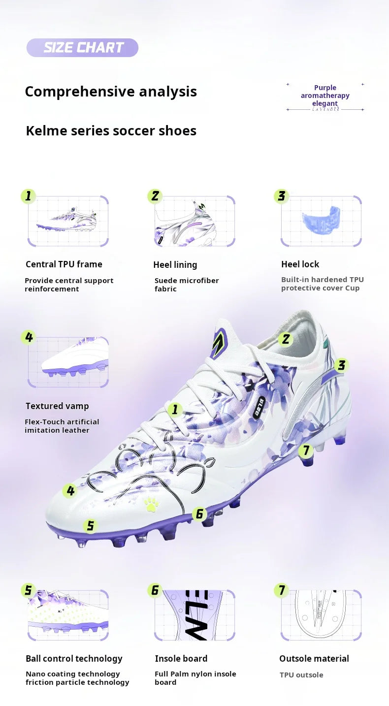 Kelme Football Shoes Male Master 2.0mg Short Nails Competition Grass Training Adult Tf Broken Nails Soccer Shoes