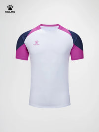 Kelme Men's Soccer Short Sleeve Gym Running Moisture Wicking Round Neck T-shirt Training Exercise Gym Sport Shirt Tops