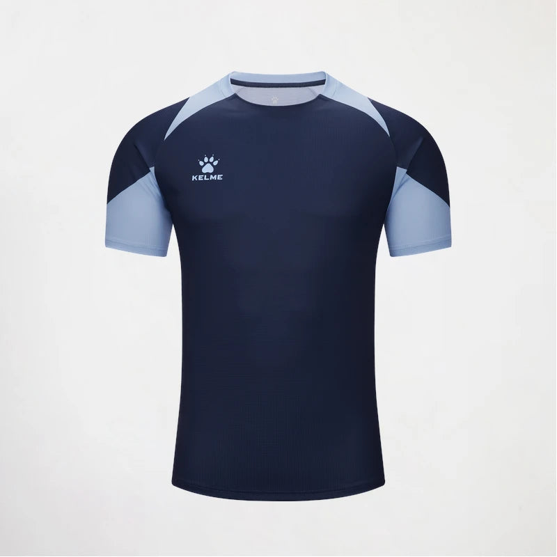 Kelme Men's Soccer Short Sleeve Gym Running Moisture Wicking Round Neck T-shirt Training Exercise Gym Sport Shirt Tops