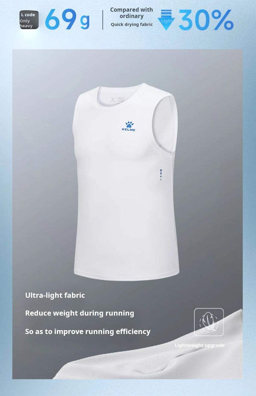 Kelme Men's Running Vest Marathon Racing Training Vest Breathable Sports T-shirt Outdoor Quick-drying Basketball Top