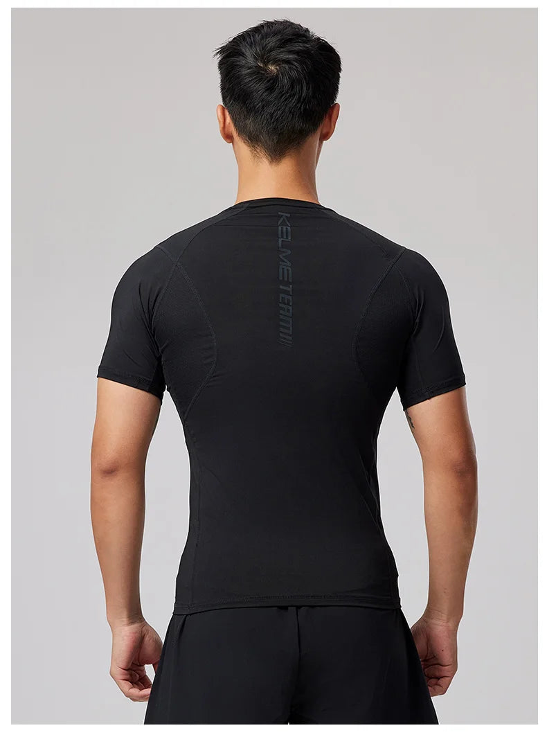 KELME Mens Running Shirts Workout Tops Men Sport Fitness Shirts Gym Tops Men Crew Neck Breathable T-Shirt