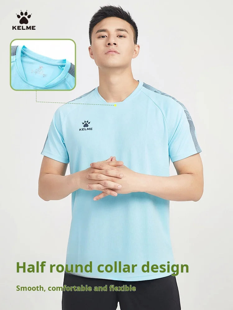 Kelme Sports T-shirt Men's Football Training Suit Short Sleeved Casual Outdoor Running Fitness Breathable Top Summer