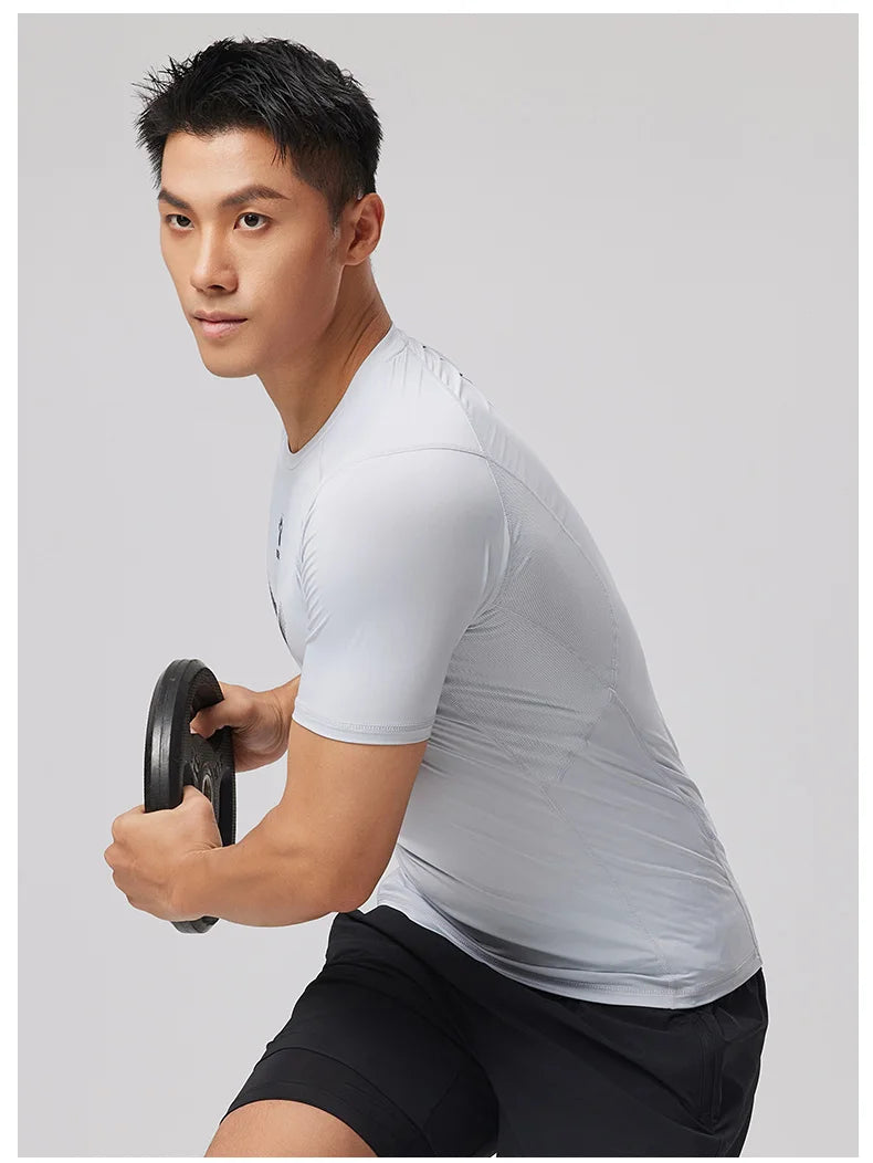 KELME Mens Running Shirts Workout Tops Men Sport Fitness Shirts Gym Tops Men Crew Neck Breathable T-Shirt
