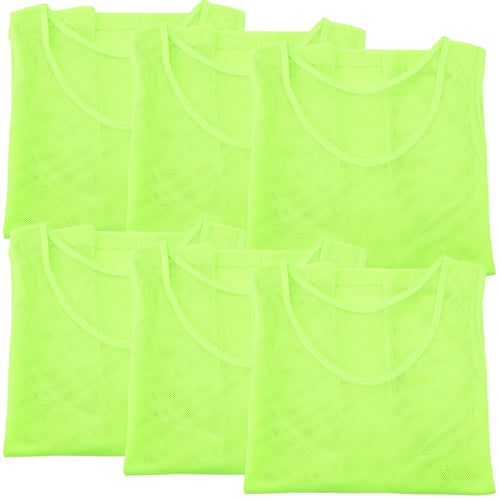 6Pcs Fluorescent Football Training Vests Breathable Polyester Soccer Pinnies for Team Sports Quick Dry Basketball Volleyball