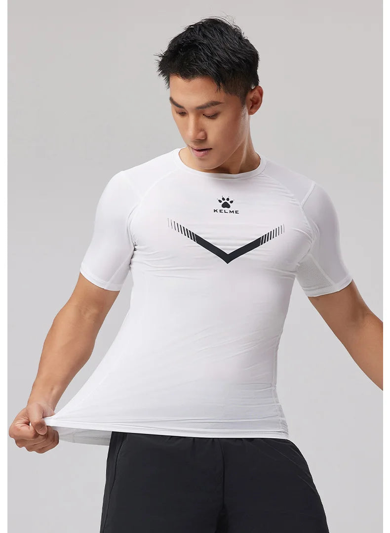 KELME Mens Running Shirts Workout Tops Men Sport Fitness Shirts Gym Tops Men Crew Neck Breathable T-Shirt