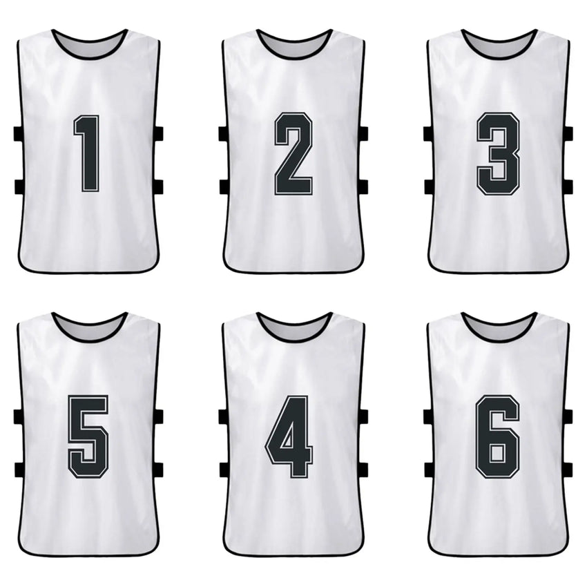 12PCS Adults Youth Soccer Pinnies 2 Colors Quick Drying Football Team Jerseys Sports Scrimmage Soccer Team Training Number Vest