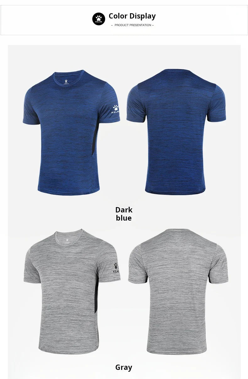Kelme Running T-shirt For Men's Summer Quick Drying Fitness Breathable Short Sleeve Thin Football Training Sports Top