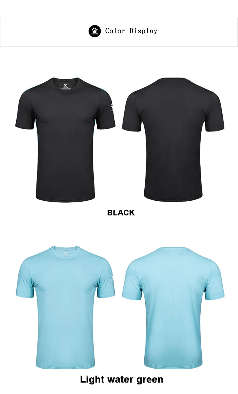 KELME Man T-shirt  Running Trainning Exercise  Sports Tights Round Neck Ice Silk Breathable Fitness Quick-Dry Shirts 8151TX1002