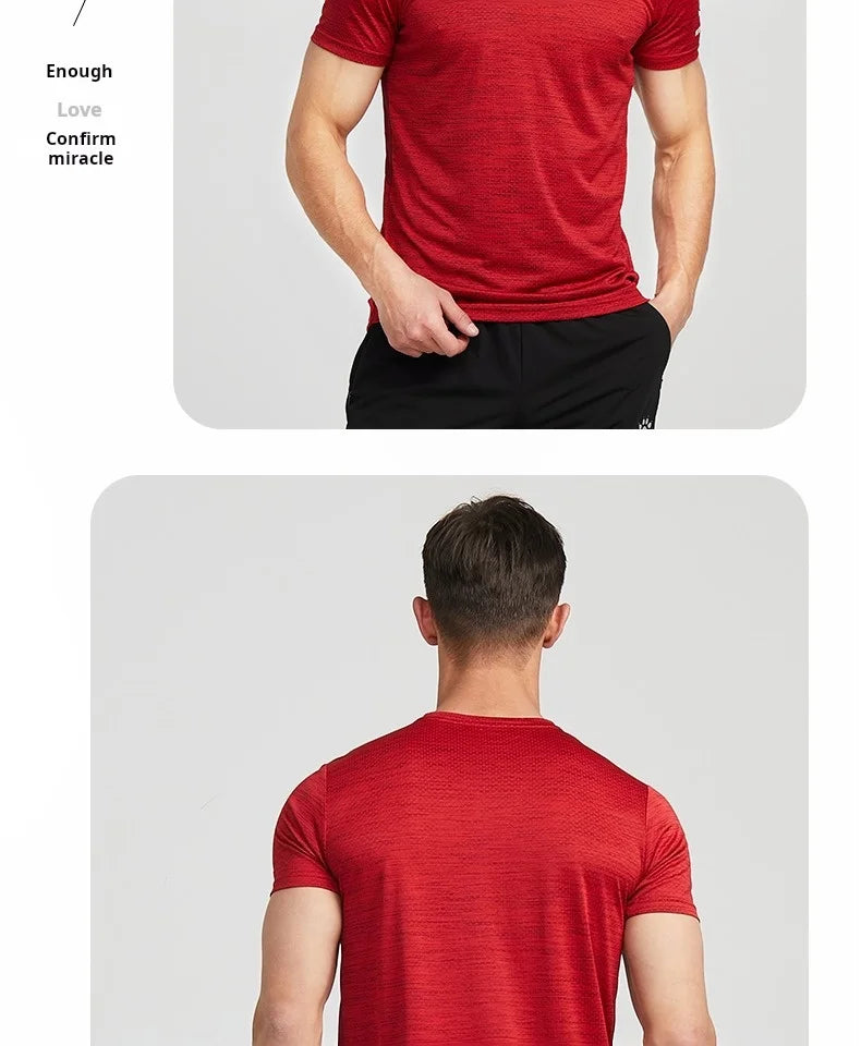 Kelme Running T-shirt For Men's Summer Quick Drying Fitness Breathable Short Sleeve Thin Football Training Sports Top