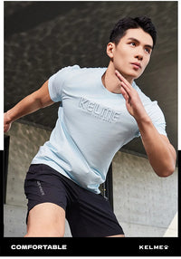 Kelme Men's Sports T-shirt Outdoor Running Quick-drying Top Daily Fitness Breathable Basketball Short Sleeve