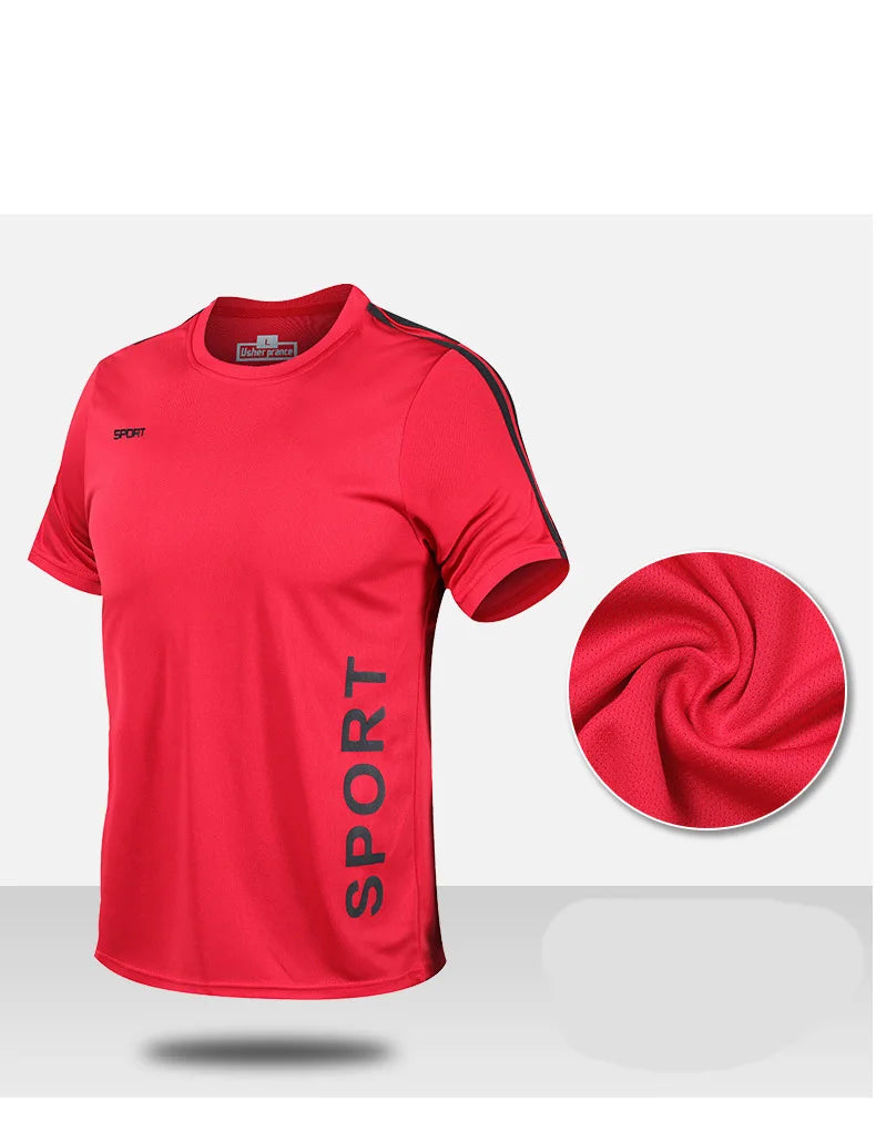 Men Running 2024 Summer Latest Sportswear Polyester Printed T-shirt + Shorts Quick Dry Sport Suit 2-piece Outfits Jogger Set
