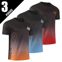 1/3 Piece Men's Four Season Printed Short Sleeved Sports Fitness Quick Drying Comfortable Plus Size Youth Casual Basic Top