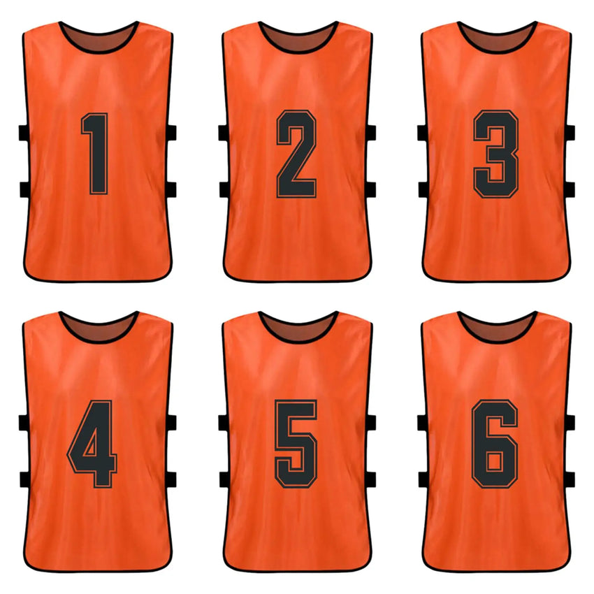 12PCS Adults Youth Soccer Pinnies 2 Colors Quick Drying Football Team Jerseys Sports Scrimmage Soccer Team Training Number Vest