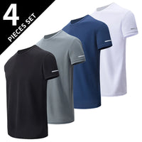 1/3 Piece Men's Four Season Printed Short Sleeved Sports Fitness Quick Drying Comfortable Plus Size Youth Casual Basic Top