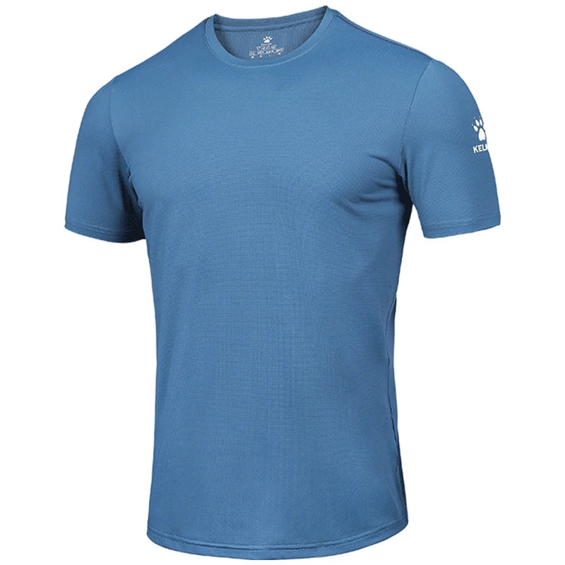 KELME Man T-shirt  Running Trainning Exercise  Sports Tights Round Neck Ice Silk Breathable Fitness Quick-Dry Shirts 8151TX1002