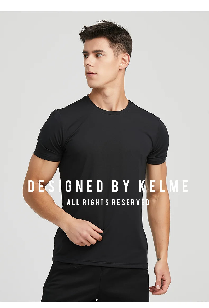 KELME Men's T-shirt Men Soccer Basketball Running Trainning Exercise Gym Quick Dry Fitness Sportswear Breathable T Shirt 871002