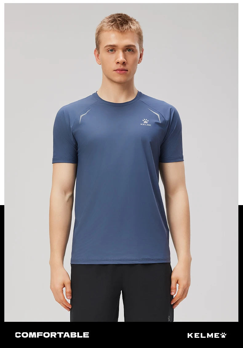Kelme Men's Sports Tops Quick-drying Fitness Clothes Outdoor Running Breathable Short-sleeved Basketball T-shirt