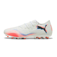 Puma Future 8 MG Unisex Low-Top Soccer Cleats – Premium Streetwear-Inspired,Versatile,Comfortable & Durable, White/Red 108590-01