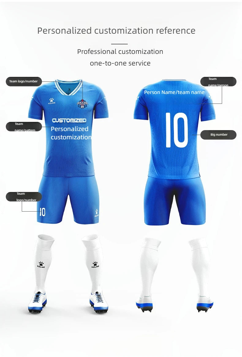 KELME Football Shirts Adults and Kids Team Match Shirts Training Shirts Printed Jerseys