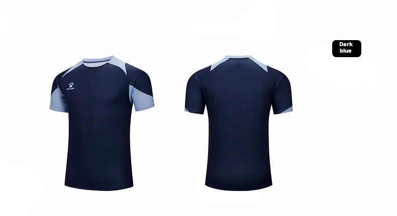 Kelme Men's Soccer Short Sleeve Gym Running Moisture Wicking Round Neck T-shirt Training Exercise Gym Sport Shirt Tops