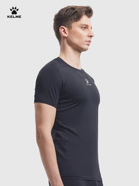 Kelme Sports T-shirt Men's Summer Short Sleeved Quick Drying Breathable Running Football Elastic Tight Fitness Suit