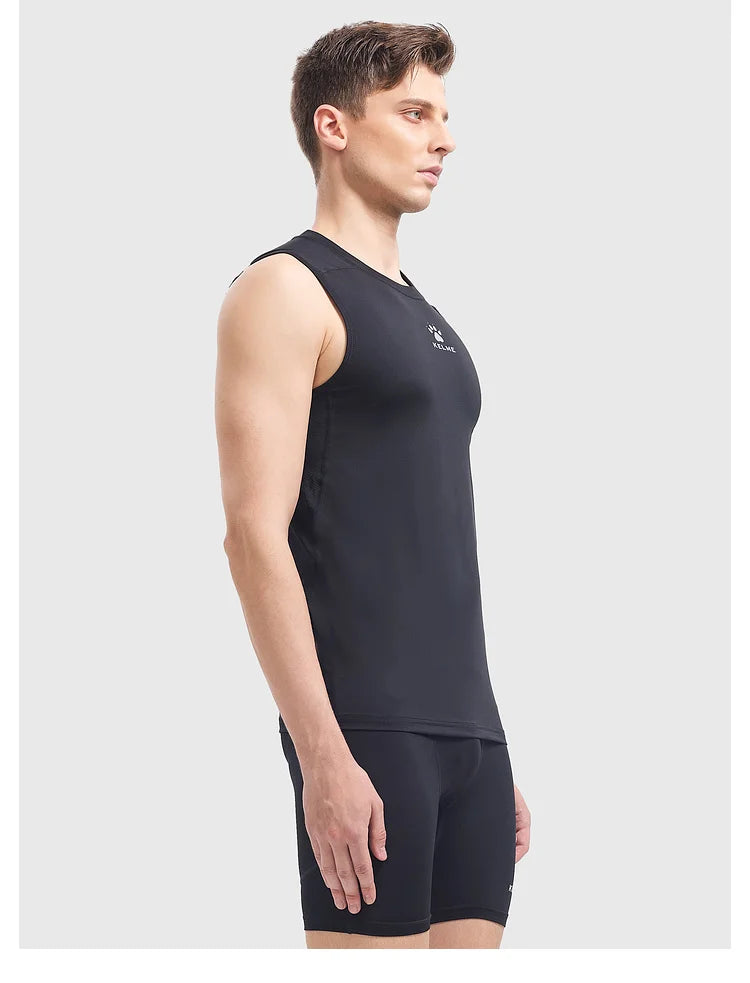 Kelme Sleeveless Fitness T-shirt For Men's Summer High Elastic Breathable Tight Clothing Training Sports Tank Top Running Vest