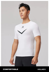 KELME Mens Running Shirts Workout Tops Men Sport Fitness Shirts Gym Tops Men Crew Neck Breathable T-Shirt