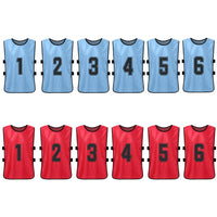 12PCS Adults Youth Soccer Pinnies 2 Colors Quick Drying Football Team Jerseys Sports Scrimmage Soccer Team Training Number Vest