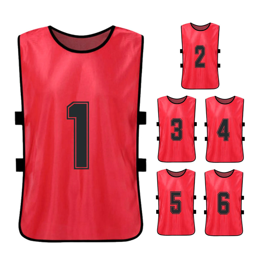 6/12 PCS Adults Soccer Pinnies Quick Drying Football Team Jerseys Sports Soccer Team Training Numbered Bibs Practice Sports Vest