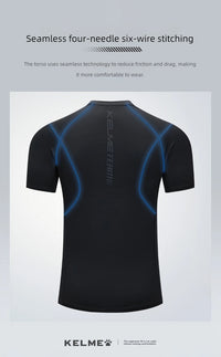 KELME Mens Running Shirts Workout Tops Men Sport Fitness Shirts Gym Tops Men Crew Neck Breathable T-Shirt