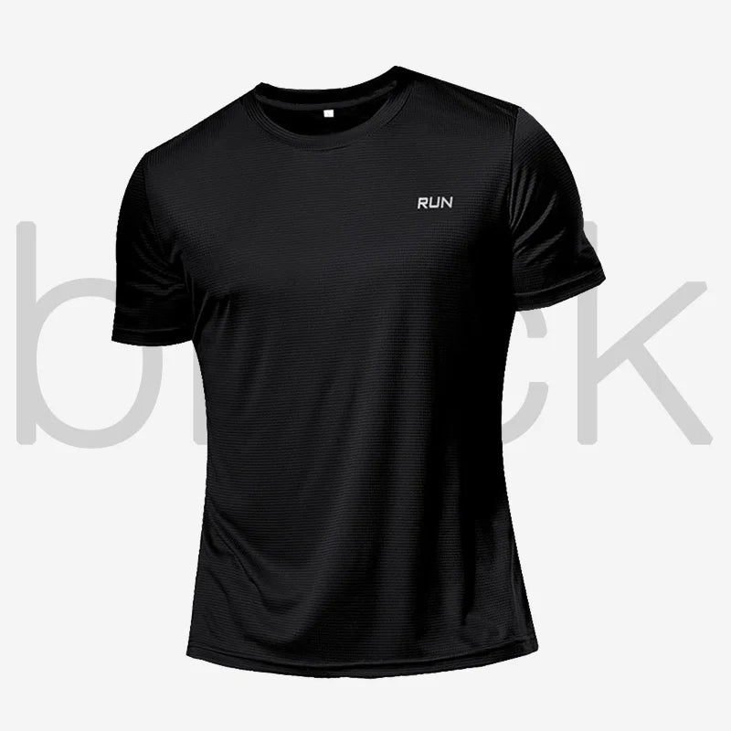 High Quality Polyester Men Running T Shirt Quick Dry Fitness Shirt Training Exercise Clothes Gym Sport Shirt Tops Lightweight