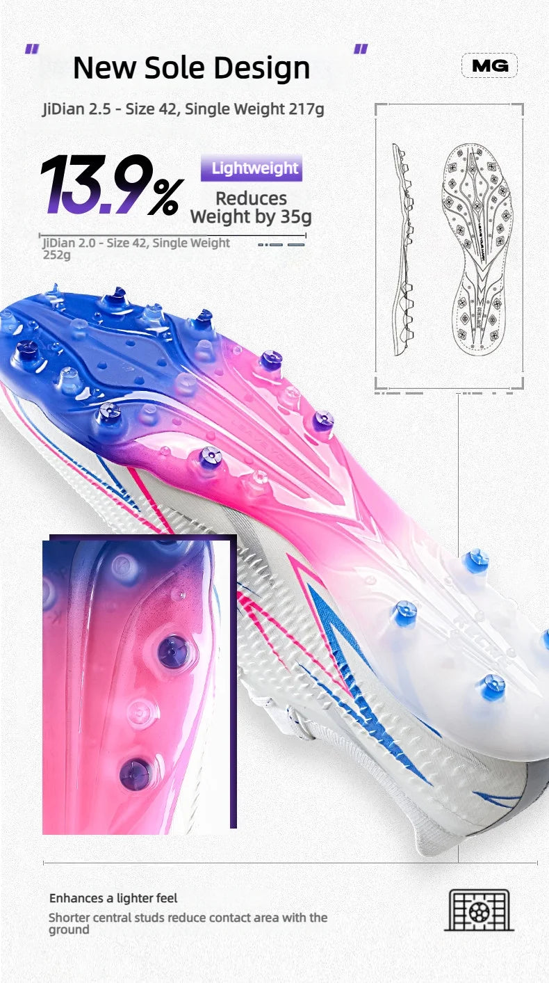 KELME MG Short-Stud Soccer Cleats Firm Ground Football  Shoes for Men Adults Youth Kids Training Competition