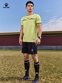 Kelme Football Referee Suit New Breathable Short-sleeved Personalized Custom Referee Jersey Outdoor Sports Suit