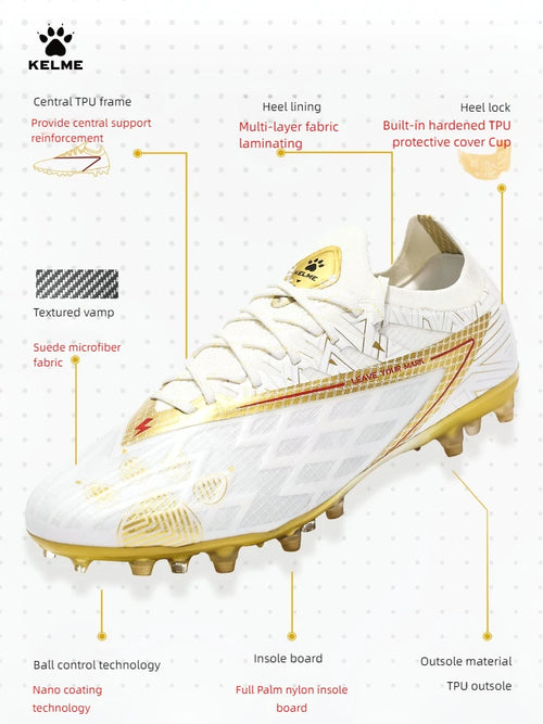 Kelme Adult Football Shoes Mg Professional Match Short Nail Shoes Daily Training Shoes Indoor Anti Slip Football Shoes