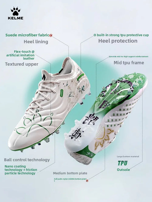 Kelme Men's Football Shoes Adult Mg Short Spikes Artificial Turf Training Football Boots Indoor Anti-slip Soccer Shoes