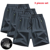 3 Pieces New Running Shorts Men Gym Sports Shorts Quick Dry Workout Training Fitness Jogging Short Pants Man Summer Board Shorts